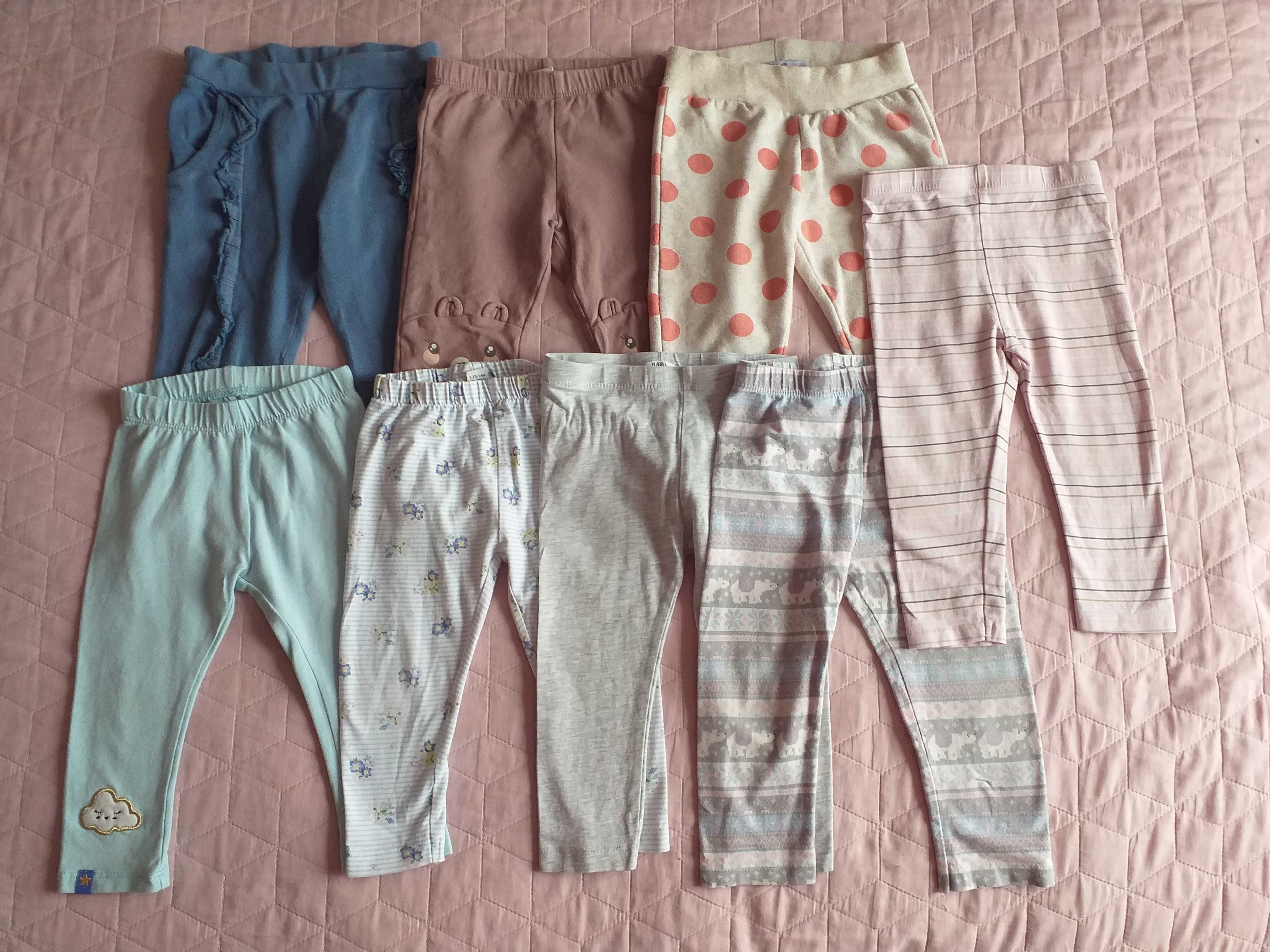 Legginsy dla dziewczynki, rozmiar 86, 8 sztuk