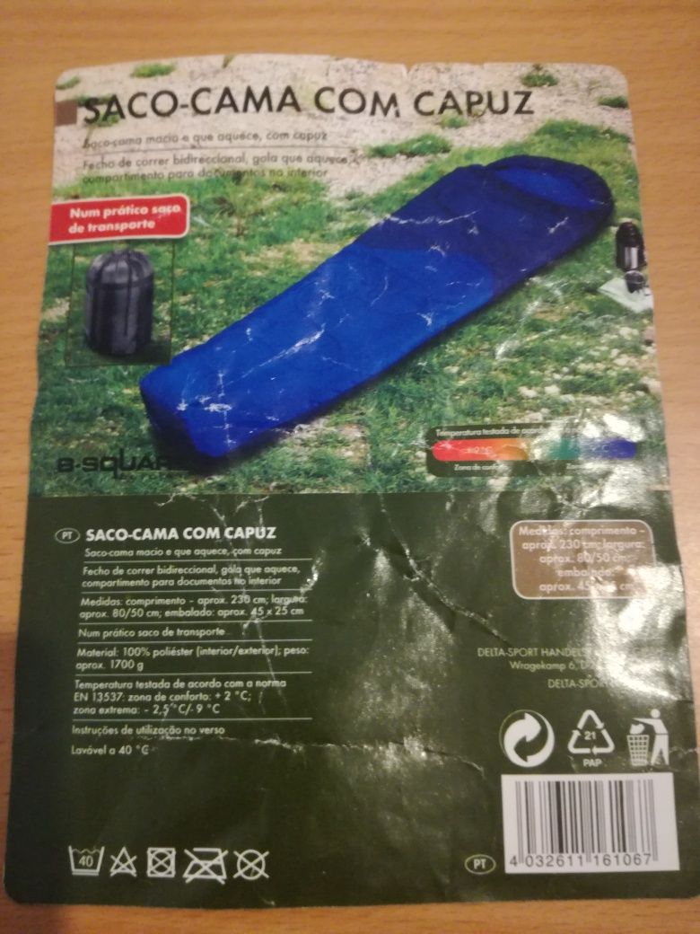 Saco cama azul novo um