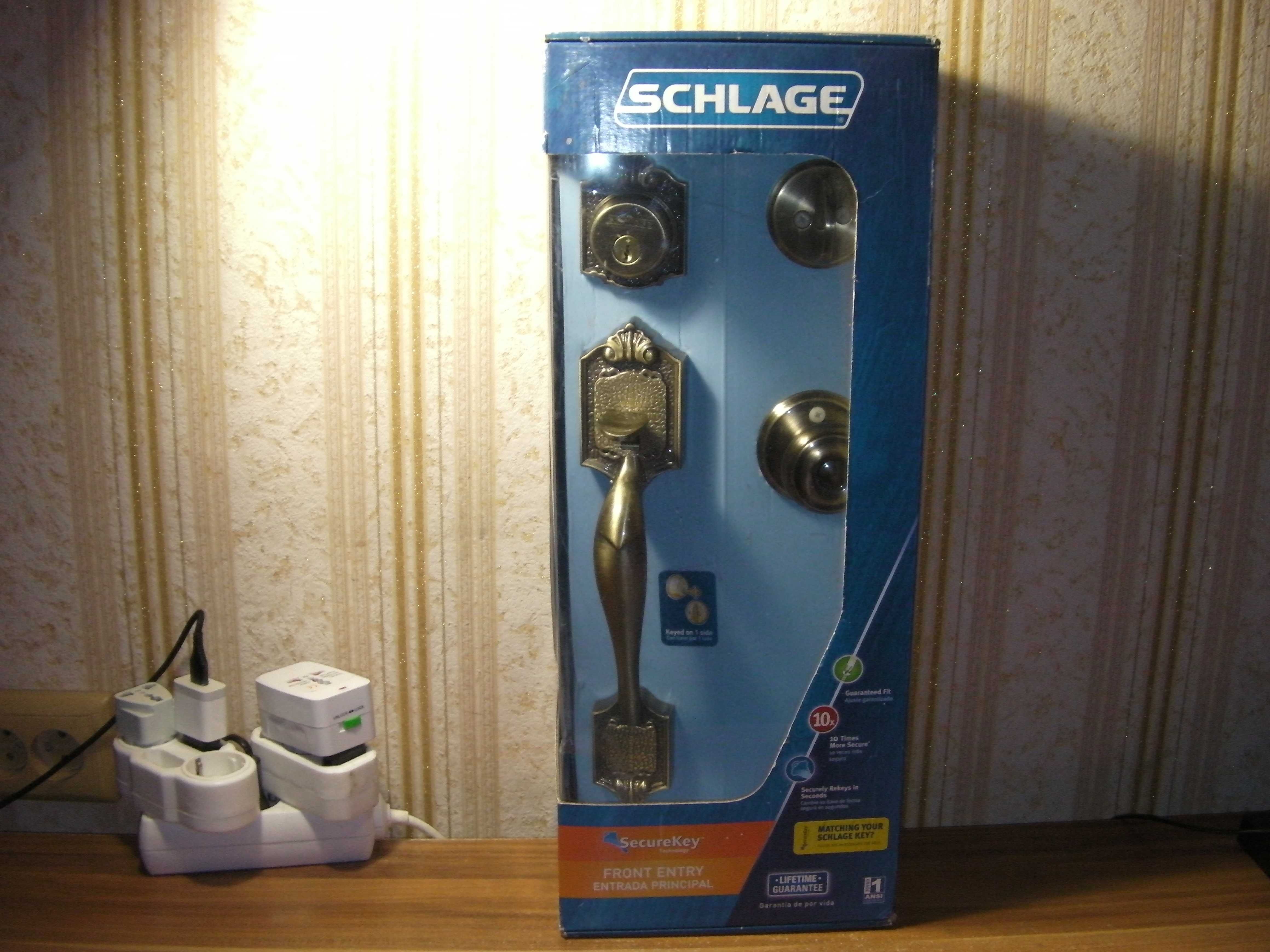 Замок Врізний Schlage F60SKVPAR609GE Латунь Dead Bolt SmartKey з США