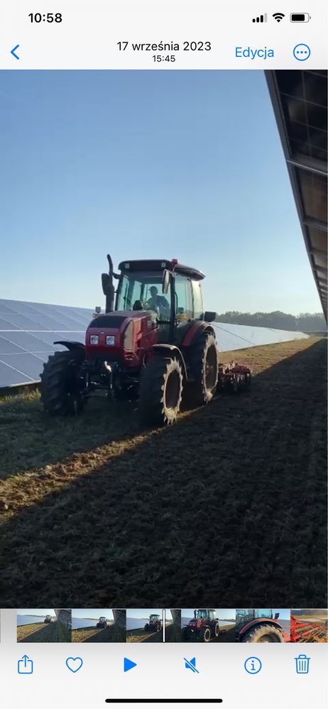 Koszenie trawy, równanie terenu na farmach fotowoltaicznych