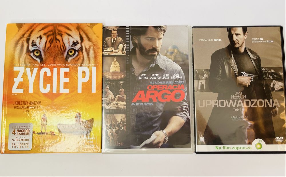 7x dvd Uprowadzona Życie Pi Obława Lęk wysokości W ciemności W imię Op