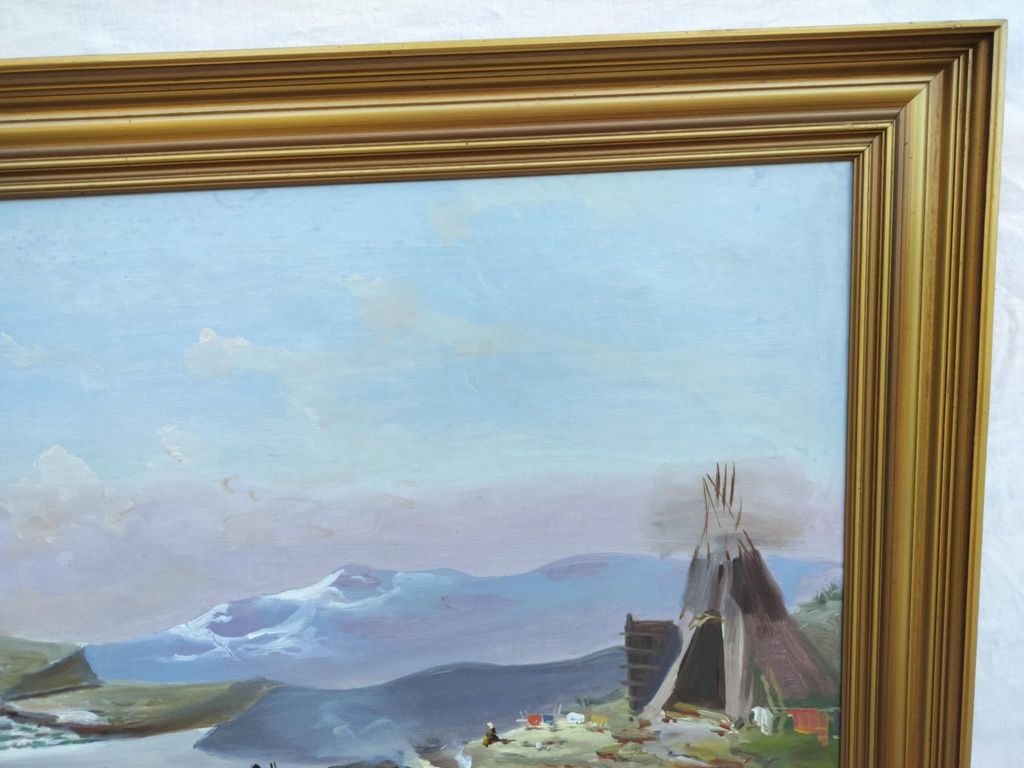 Stary obraz na płótnie Vilhelm Oskar Engström (1830- 1877)