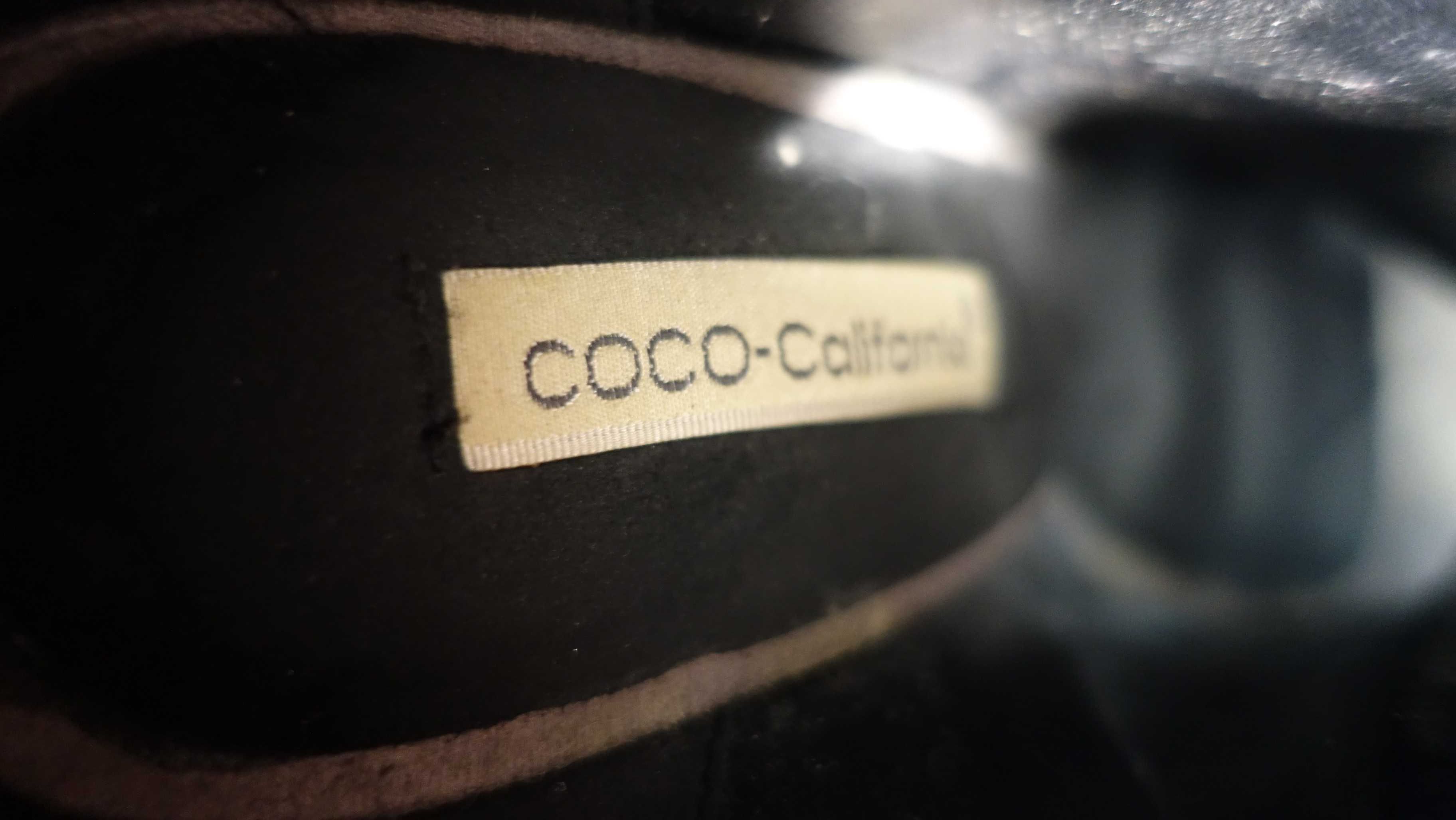 Cocco-California botki/kozaczki/szpilki szare zamsz open toe, r. 37