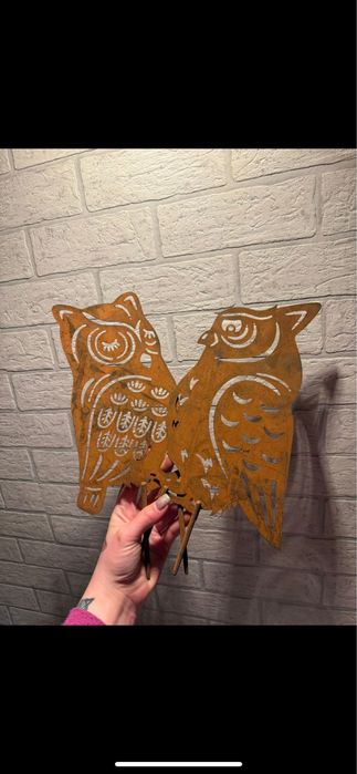 Metalowe ozdoby sówki