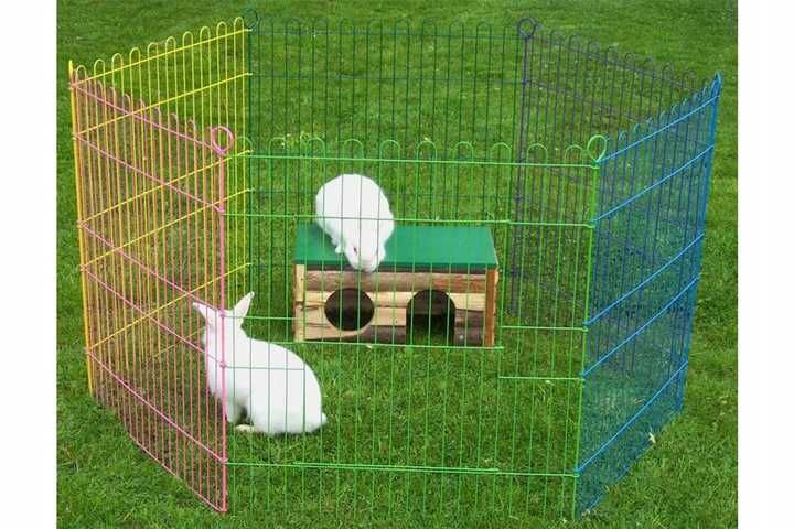 Kolorowy kojec dla psa królika składany 6el Wybieg
