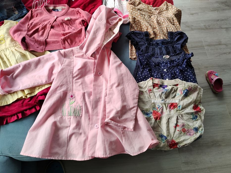 Zestaw 92 spodnie sukienka golf sweter body bluzka koszulka płaszcz