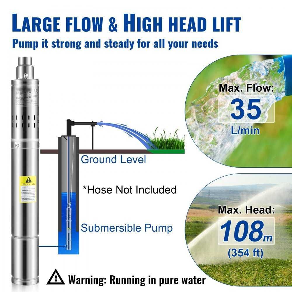 Bomba Submersível 550W para Poço/Furo