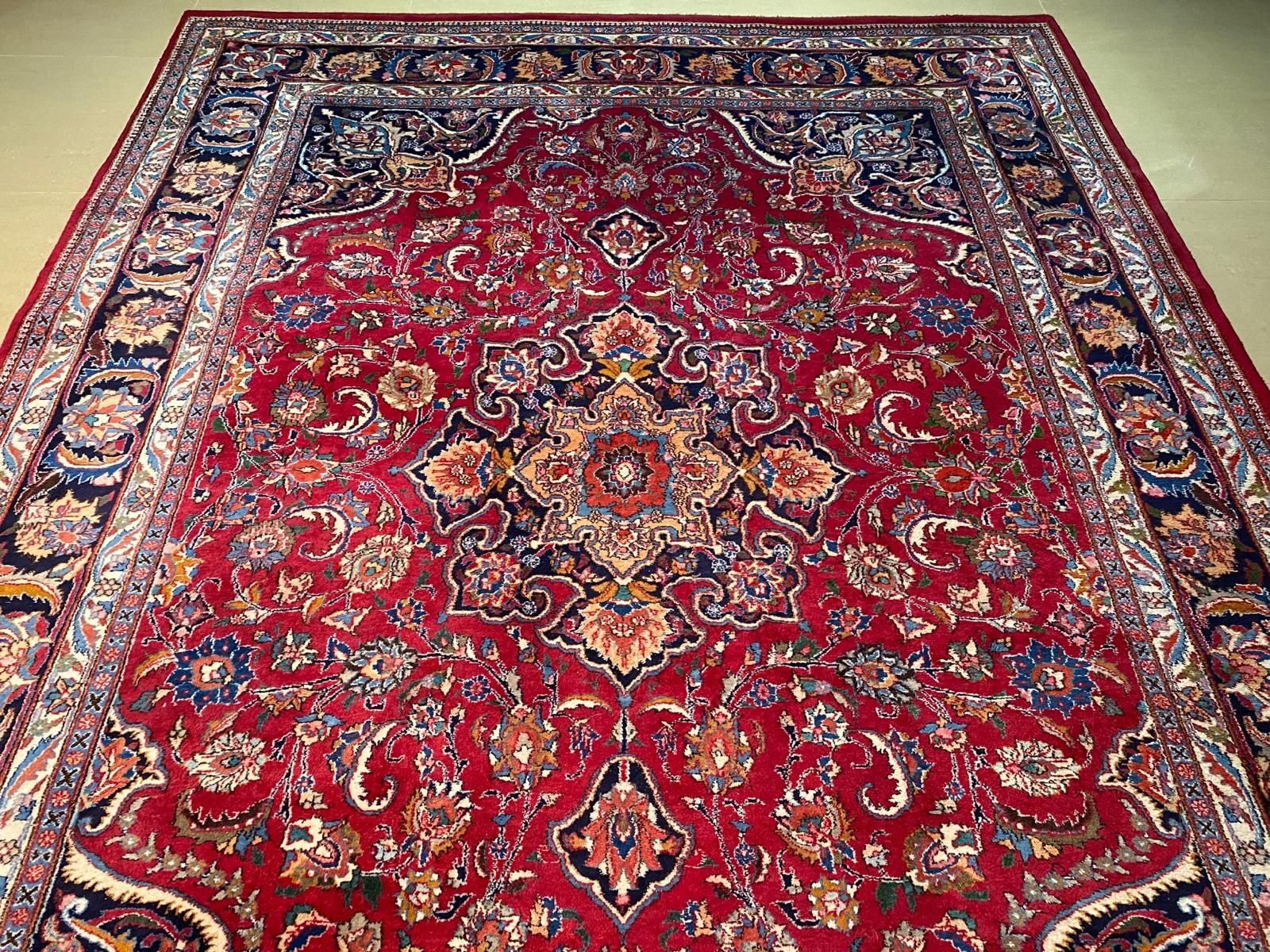 Meshed Persja 335 # 250 Perski dywan ręcznie tkany wełniany z Iranu