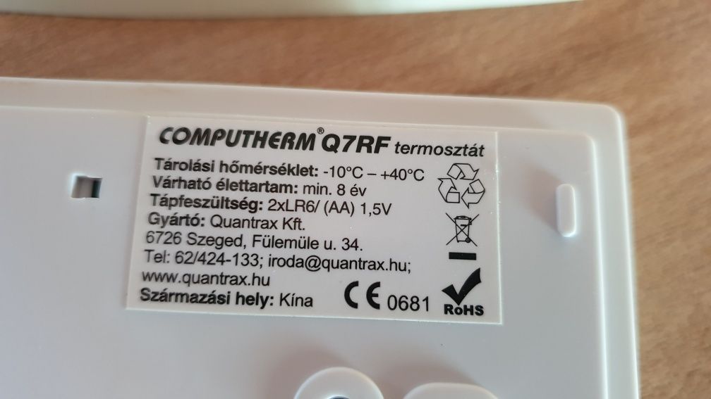 Бездротовий темостат-программатор для котла, т.пола. COMPHUTHERM Q7RF