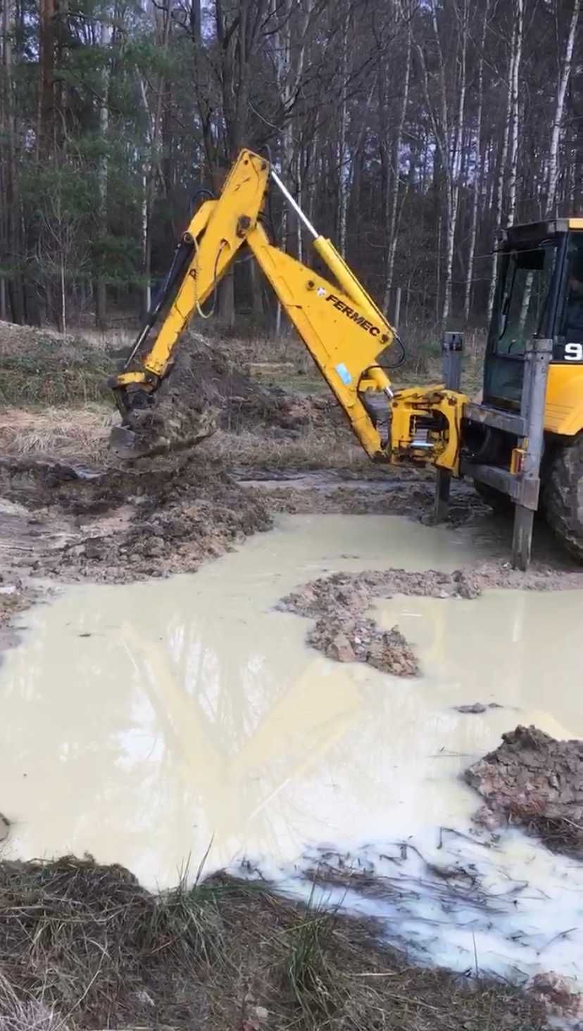 Usługi Koparką Koparko-ładowarką Roboty Ziemne