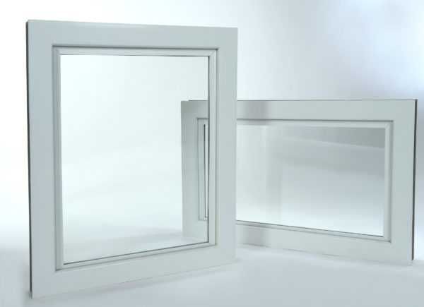 Okna PCV inwentarskie, gospodarcze 60x60 białe komplet 2 szt.