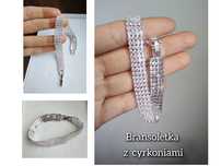 NOWA bransoletka damska z cyrkoniami / biżuteria ślubna / kryształki