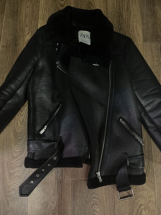 Косуха дубленка авиатор zara зара