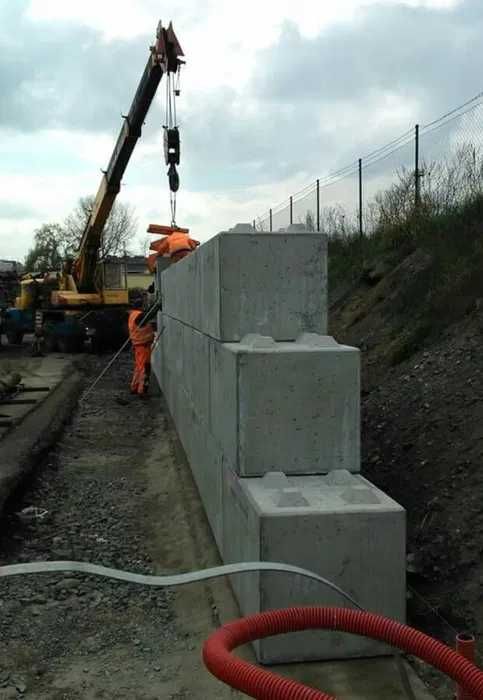 Bloki LEGO, bloki betonowe, zasieki, ściana oporowa, mur oporowy, LEGO