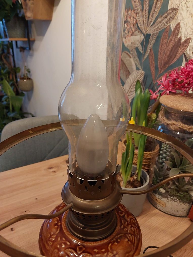 Lampa, lampka stołowa wzmpf Wałbrzych, vintage, PRL, kamionka
