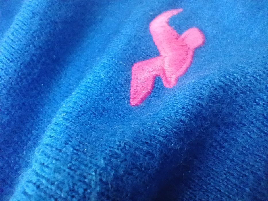 Sweter męski niebieski dekolt w serek, Hollister XL