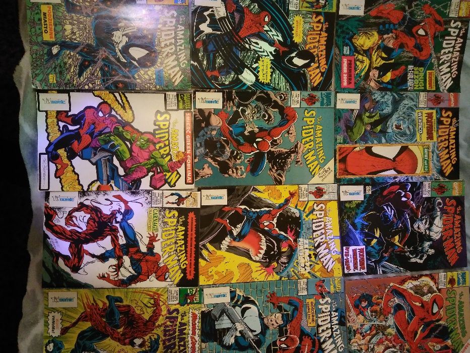 Spiderman, spider-man,komplet od 1990 do 1998=102szt+1, Marvel komiksy