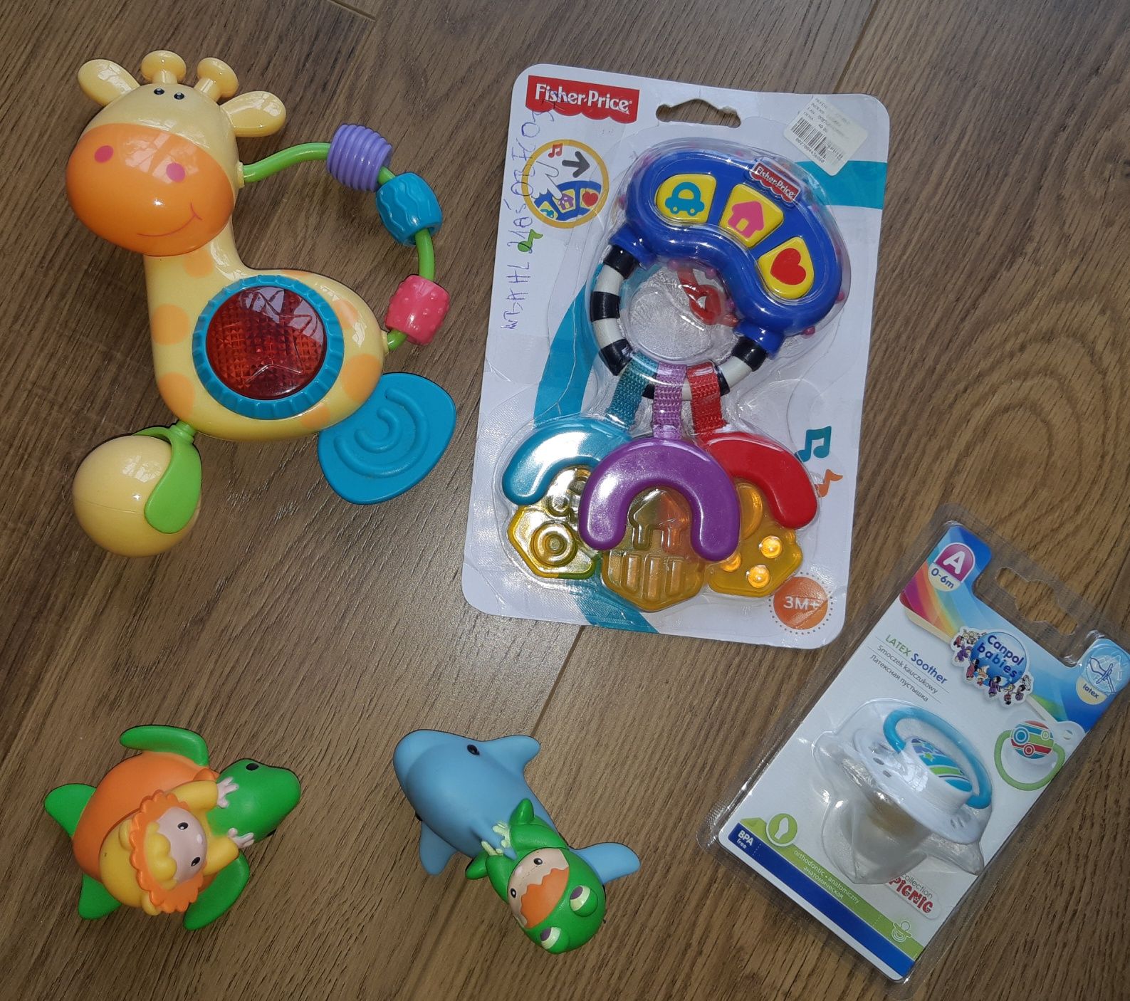 Zestaw gryzaków zabawki do kąpieli NOWY smoczek Cotoons Fisher Price