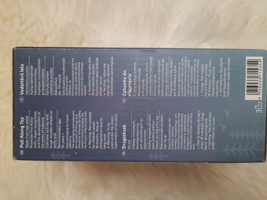 Drewniana zabawka do ciągnięcia  miś dla dzieci