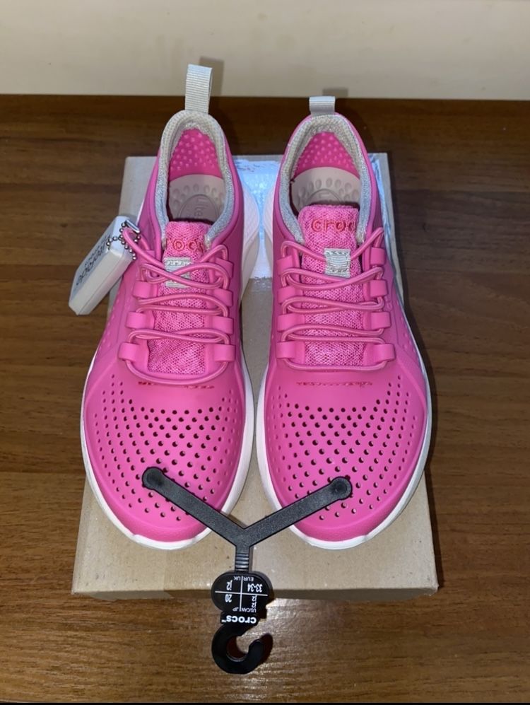 Crocs Kids' LiteRide Pacer Pink/White - Кроксы кроссовки для девочки