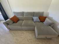 Sofá 3 lugares com Chaise longue - cinza - Eskilstuna