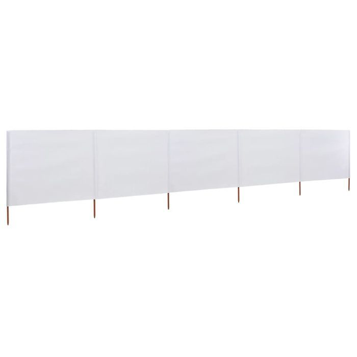 Vidaxl Parawan 5-Skrzydłowy Z Tkaniny, 600X80 Cm, Piaskowy Biały