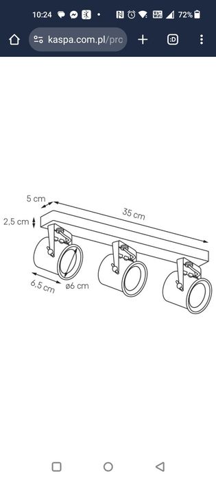 Kaspa Alter reflektor, lampa sufitowa, naścienna
