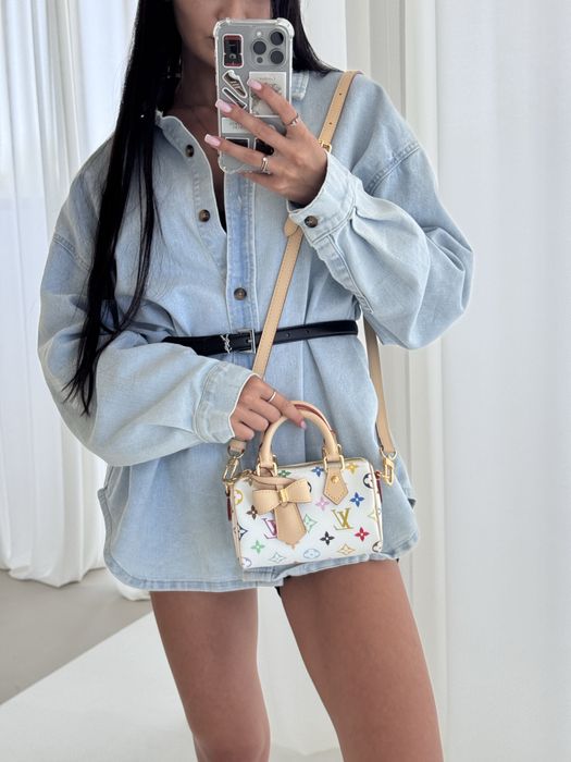 Сумка Louis Vuitton x Takashi Murakami | Nano Speedy Monogram White