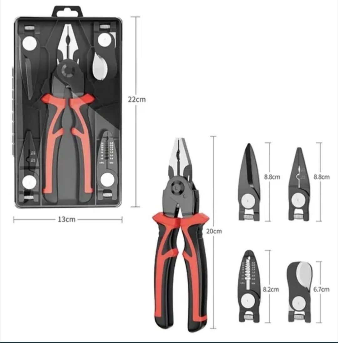 Многофункциональные плоскогубцы
:L-8JP8029 5 в 1 с сменными насадками