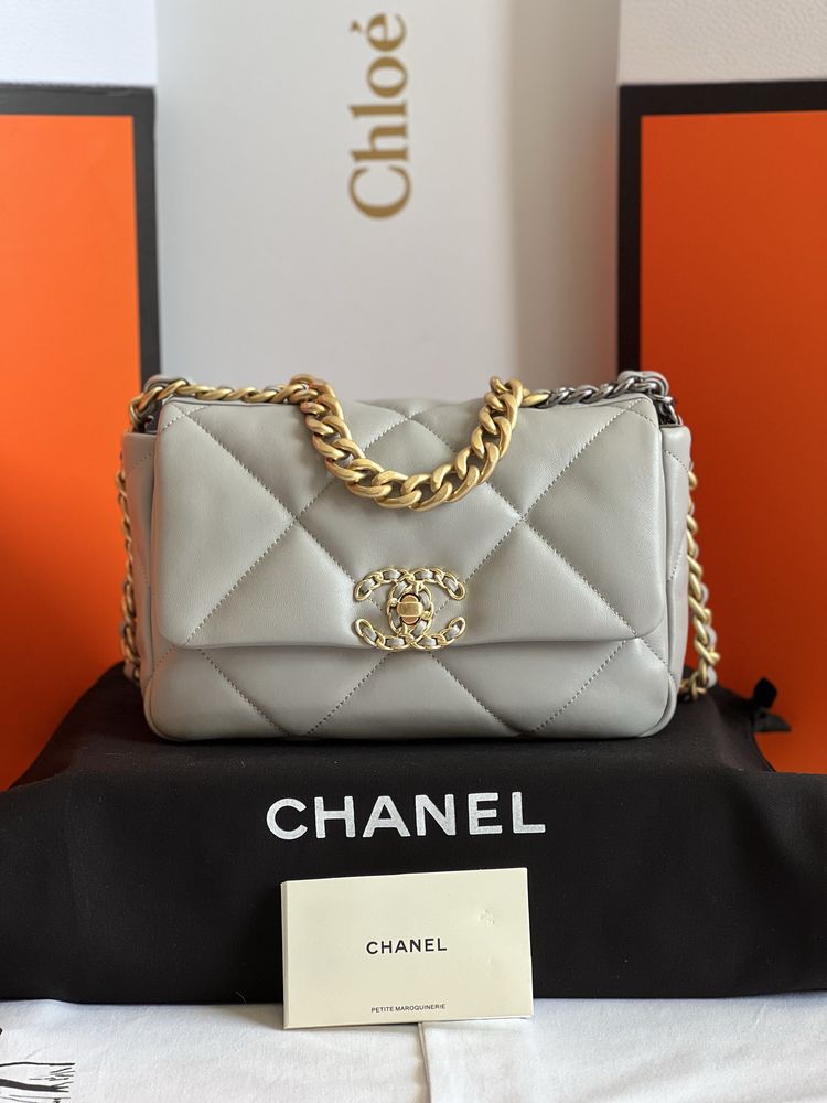 Torebka Chanel Flap Bag 19 Jasno Szary