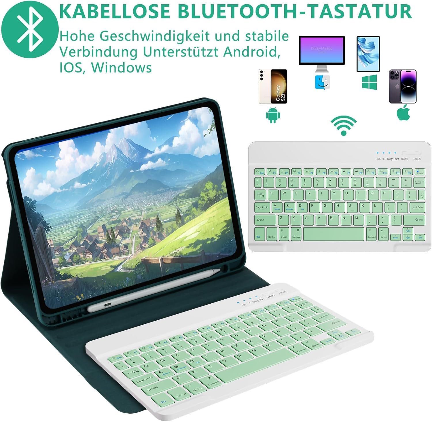 Etui iPad Air 11' Etui z klawiaturą magnetyczną zielony
