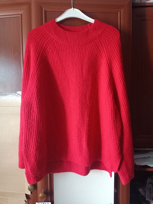 Кофта світер червоний теплий худі кофтина