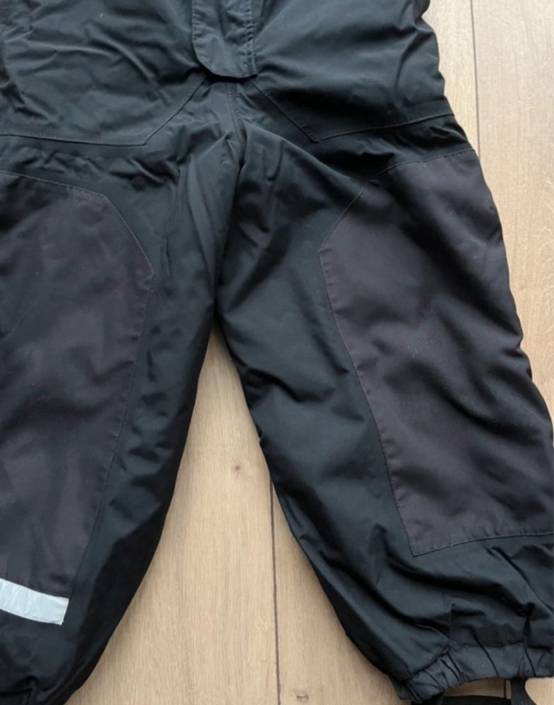 Spodnie, ogrodniczki narciarskie ocieplane H&M czarne wodoodporne 122