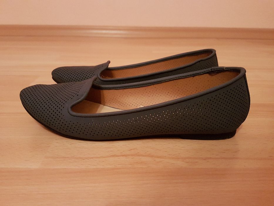 RESERVED półbuty mokasyny damskie niebieskie 36