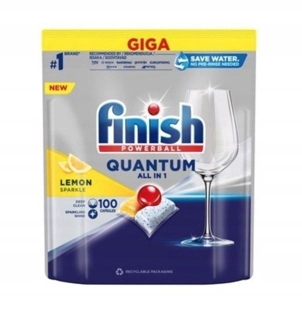 Капсулы для посудомоечных машин FINISH Quantum All in 1 Lemon 100шт