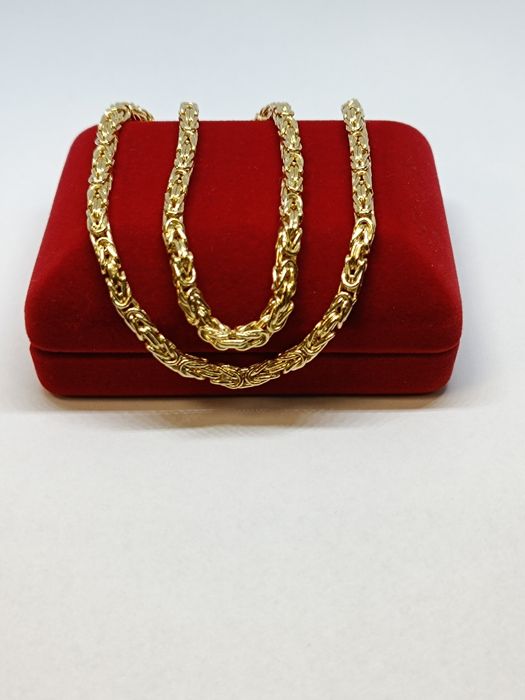 Złoty łańcuszek splot Królewski dł.50cm, złoto próby 585