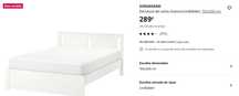 Cama casal Ikea - 160x200 Modelo Songesand com estrado Lindbaden