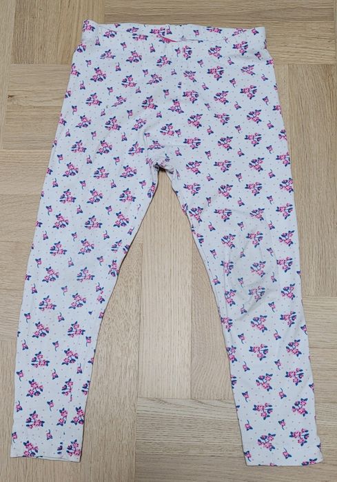 Legginsy leginsy Young Dimension 110 białe róże kwiaty