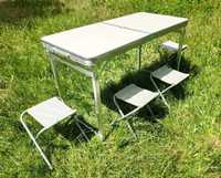 Стол усиленный для пикника +4 стула  Белый