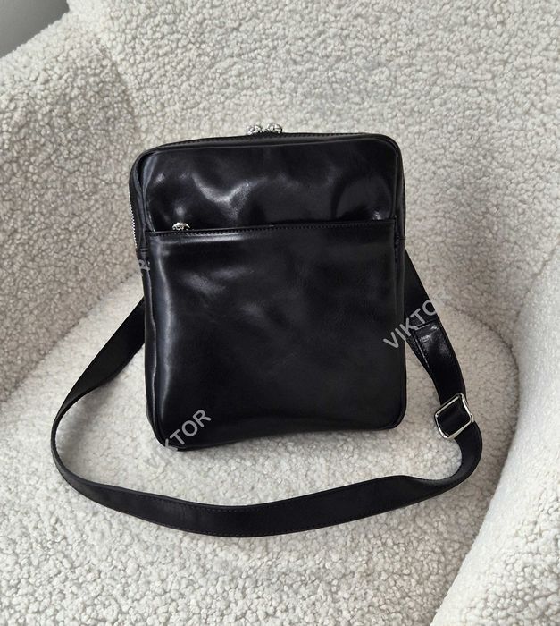 Мужская кожаная итальянская сумка VERA PELLE. Шкіряна сумка