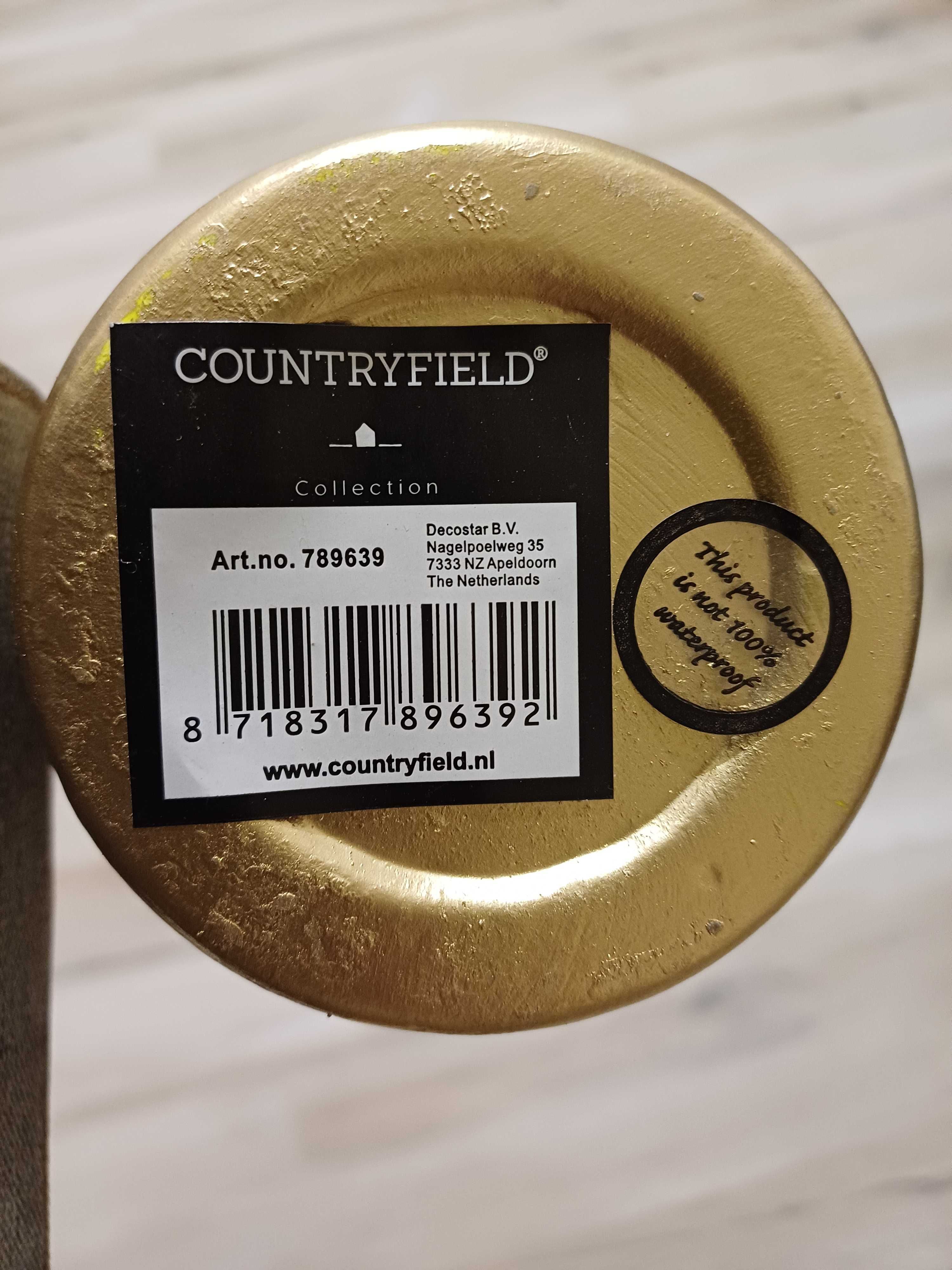 Świecznik Countryfield złoty, podstawka, ozdoba