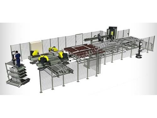 Linha de soldar 4 cabeças com robot de limpeza para pvc