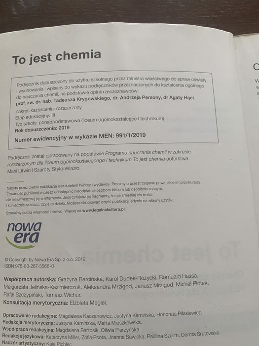 To jest chemia klasa 1