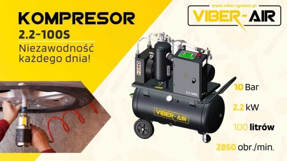 Kompresor śrubowy sprężarka 100L 2,2kW 230V wyświetlacz