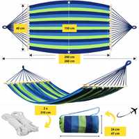 Hamak z drążkiem GALAXIA wielokolorowy 200 kg 260 x 150