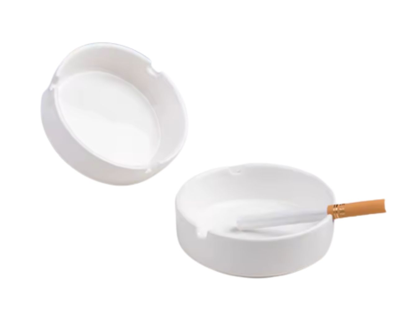 popielniczka plastikowa biała okragła stołowa 10cm