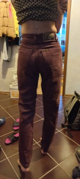 wrzos spodnie sztruks LEE metką prosta nogawka wysoki stan XS 28/31