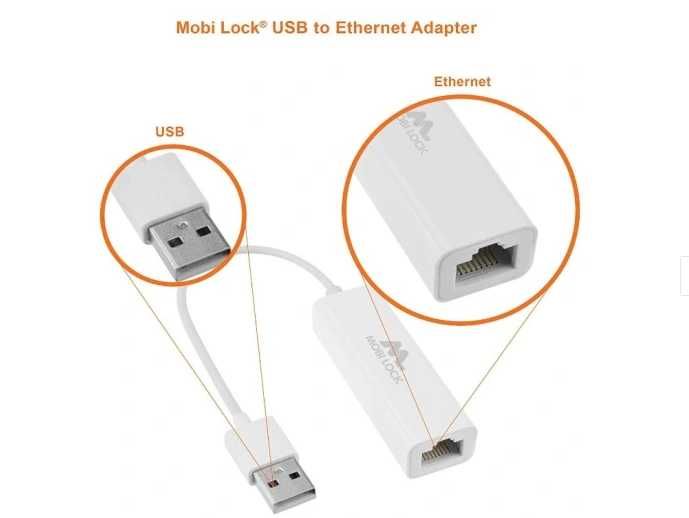 Adapter USB 2.0 do Ethernet Mobi Lock E2/12