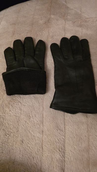 Rękawiczki czarne skórzane