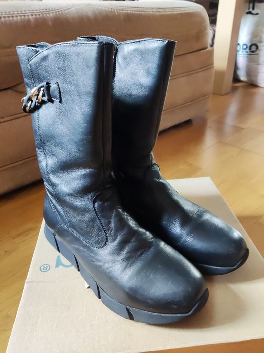 Сапоги кожаные подростковые